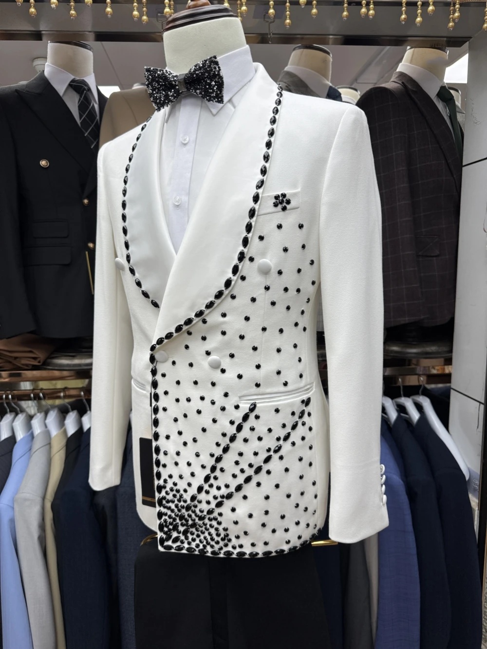 Men Formal Wear With Coat - White Groom Men Suit Set 2