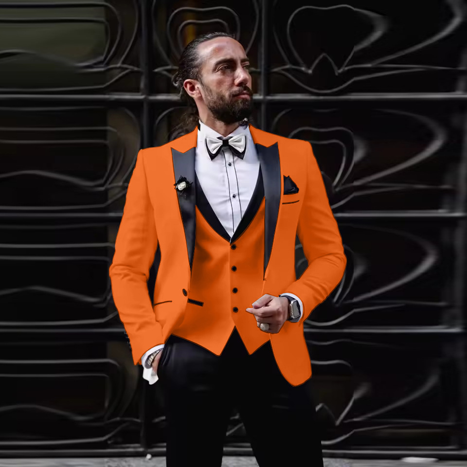 Men Formal Wear For Dinner - Men's Slim Fit 3 Piece Tuxedo
