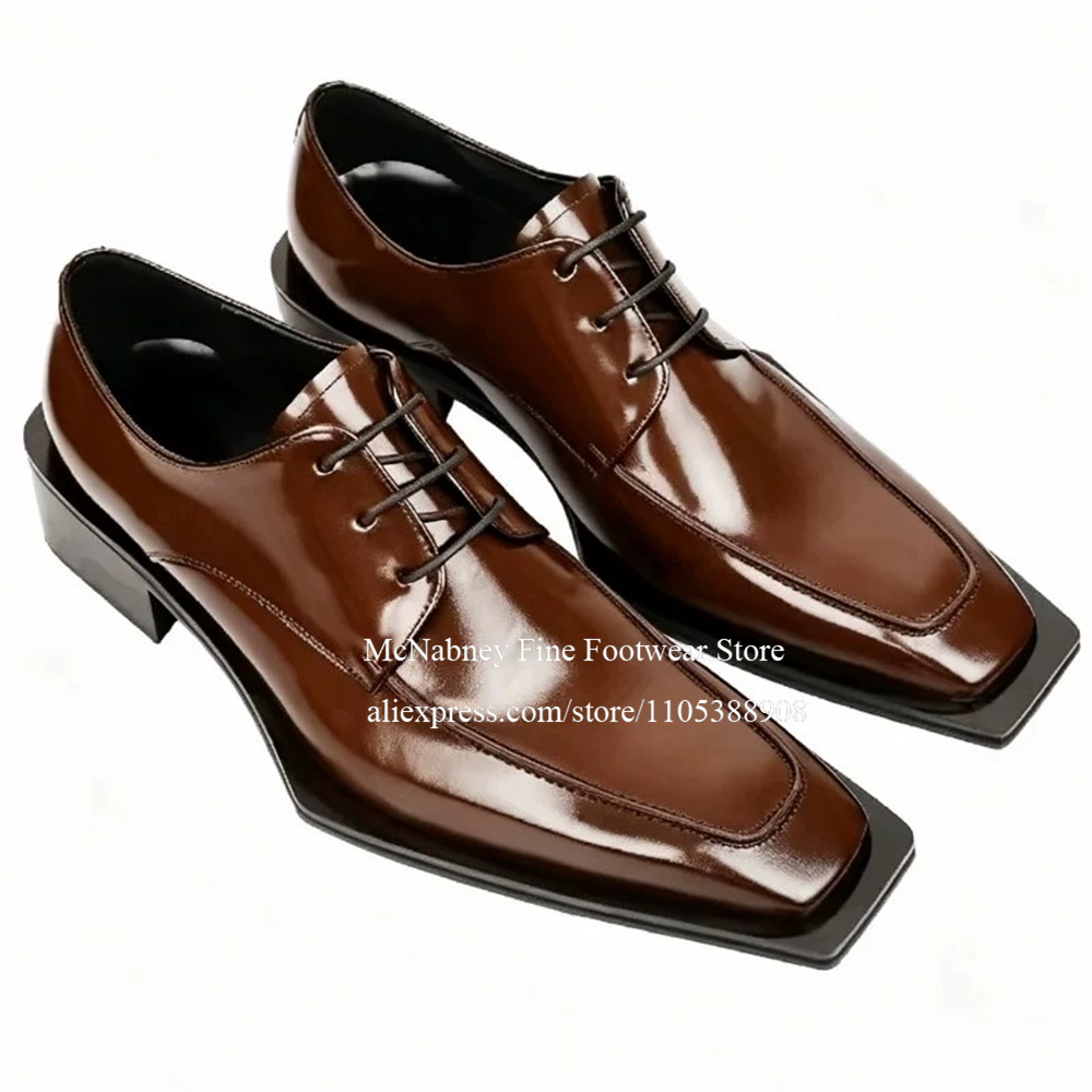 Men Formal Party Wear Dress - Spike Studs Leather Dress Shoes Lace