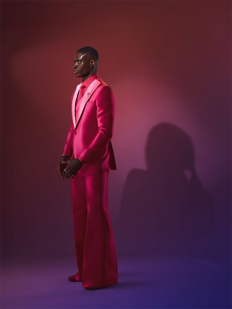 Pink Red Men Suit Set 2 Piece  - Men Formal Wear Pink review and price
