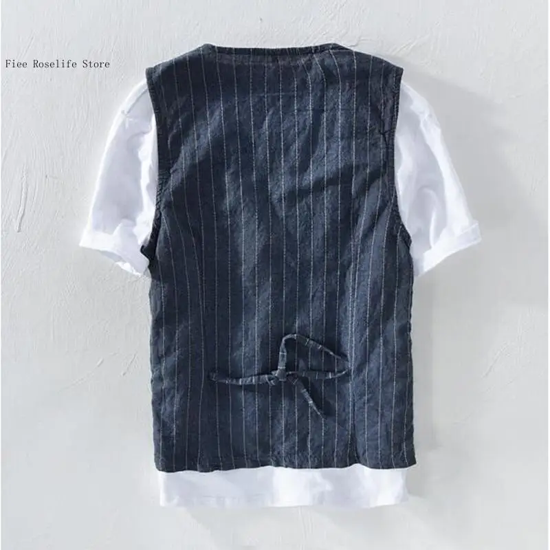 British Casual Linen Vest for  - Men Formal Wear For Summer review and price