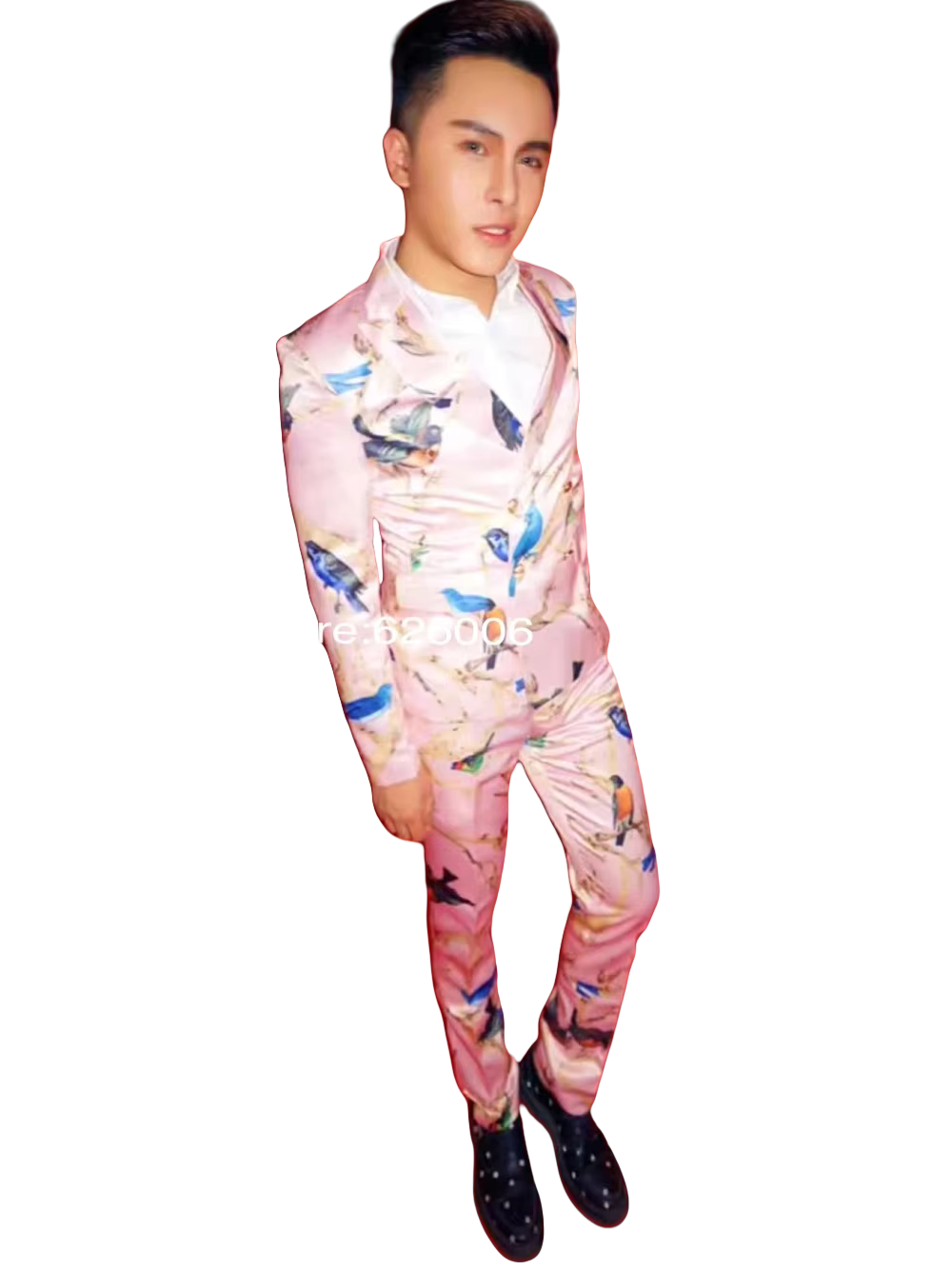 Men's Fashion Flower Pink Bird - Men Formal Wear Pink review and price