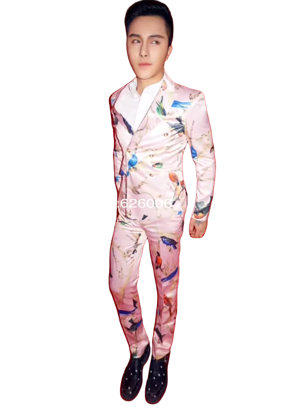 Men's Fashion Flower Pink Bird - Men Formal Wear Pink review and price