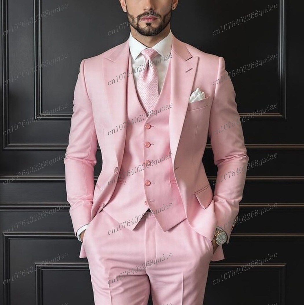 Pink Formal Occasion Men Suit  - Men Formal Wear Pink review and price