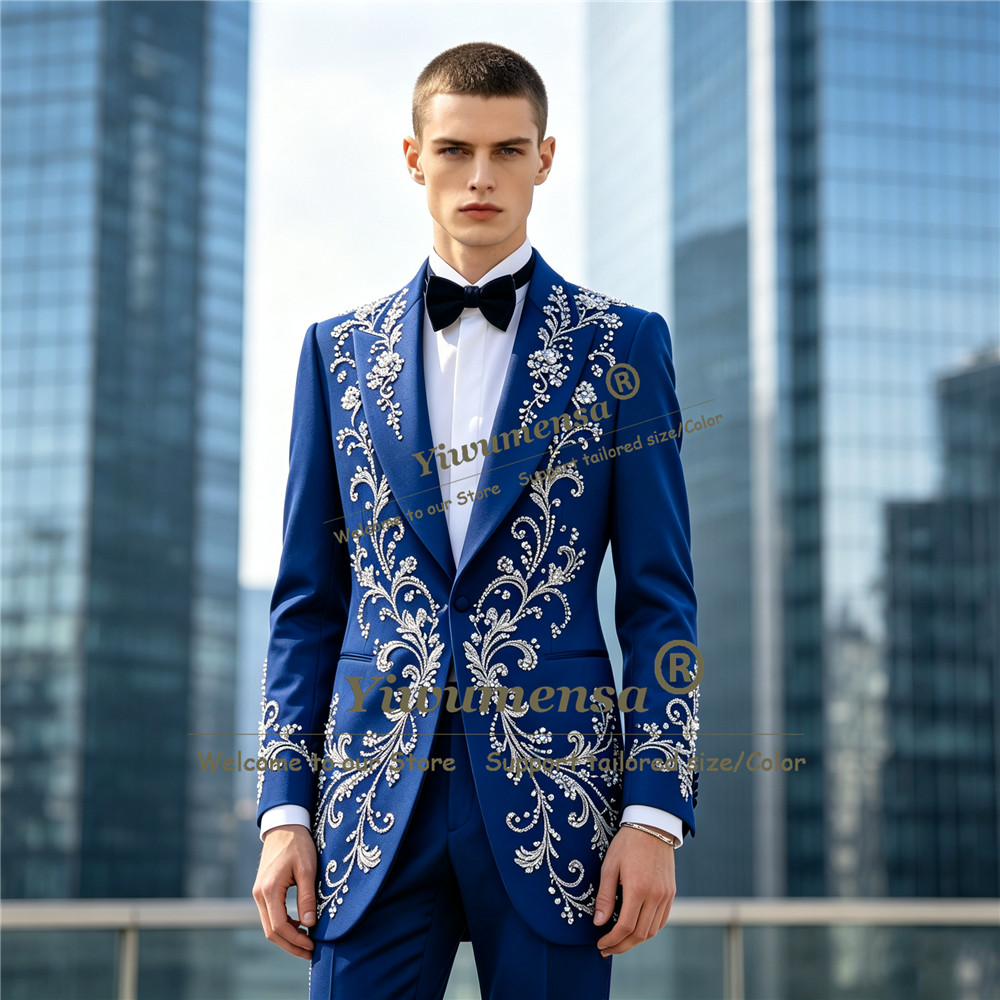 Luxury Crystals Beading Suits  - Men Formal Wear For Dinner review and price