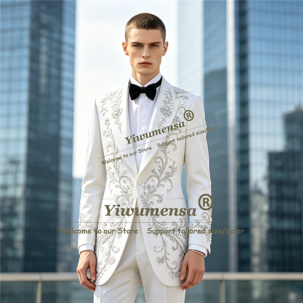 Luxury Crystals Beading Suits  - Men Formal Wear For Dinner review and price