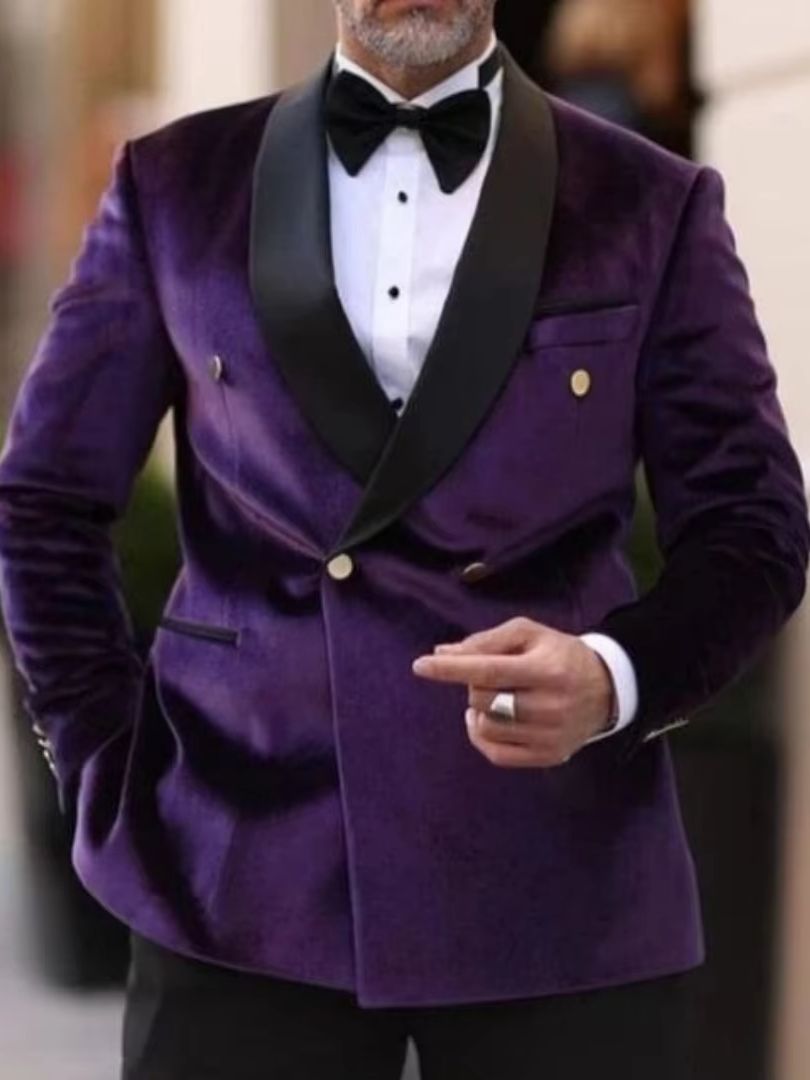 XS-6XL Velvet Wedding Men Suit - Men Formal Wear With Coat review and price