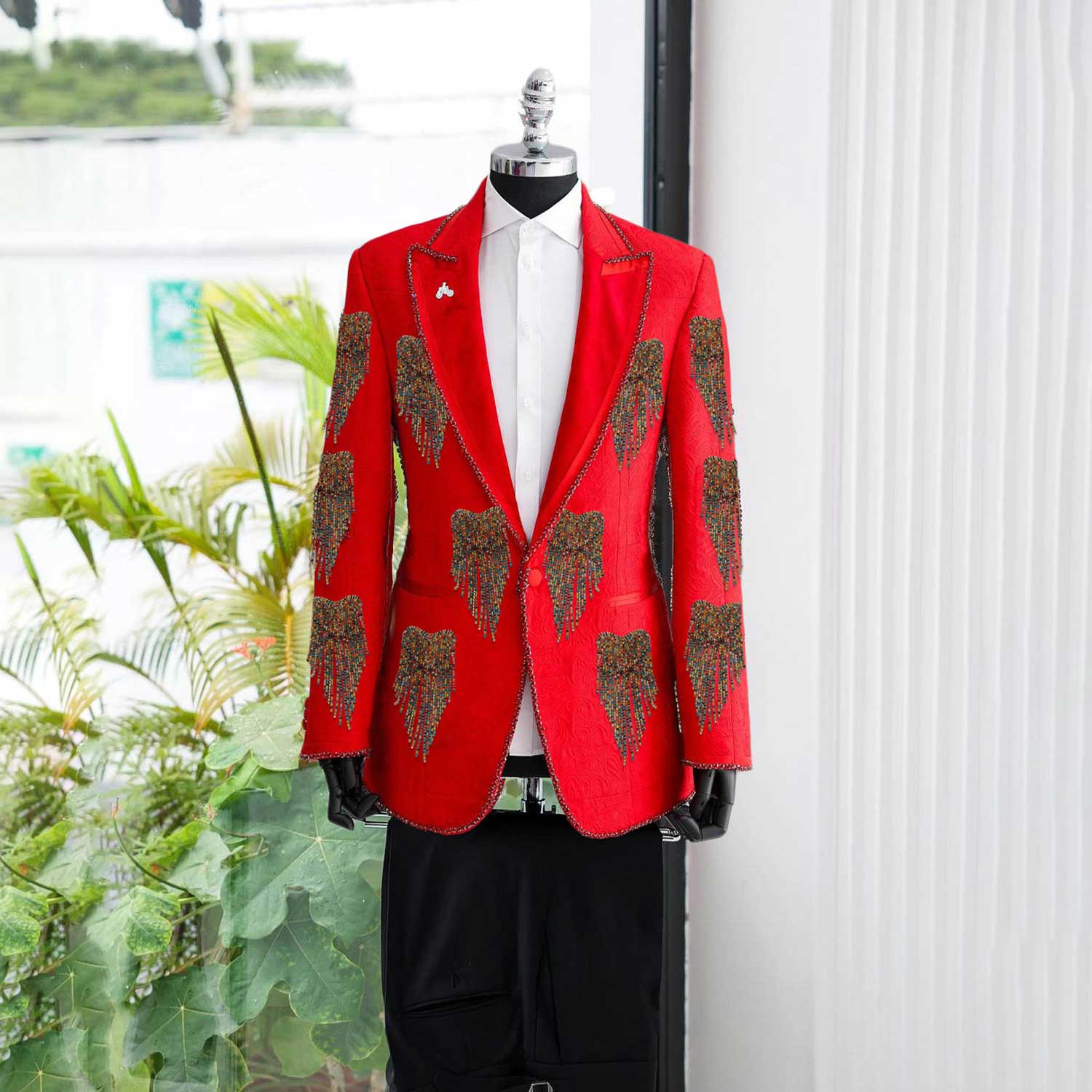 Fashion Wedding Men Suit Cryst - Men Formal Wear With Coat review and price