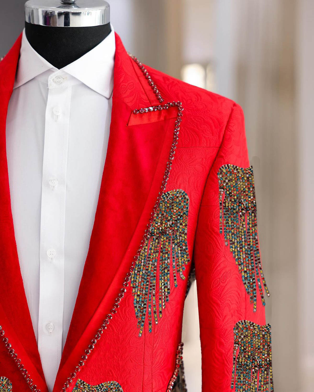 Fashion Wedding Men Suit Cryst - Men Formal Wear With Coat review and price