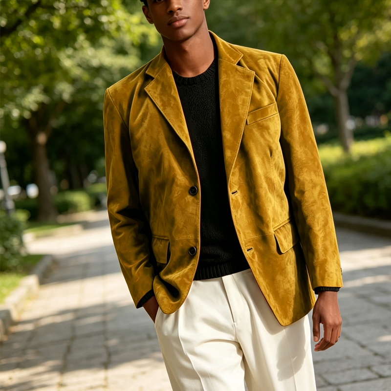 Retro Men Faux Suede Blazer No - Men Formal Wear With Coat review and price