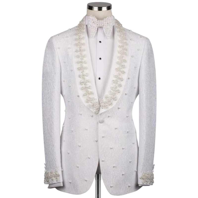 White Wedding Men Suits Fashio - Men Formal Wear With Coat review and price