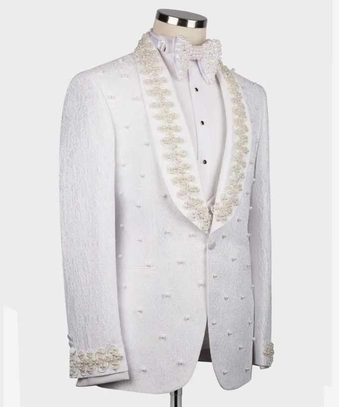 White Wedding Men Suits Fashio - Men Formal Wear With Coat review and price