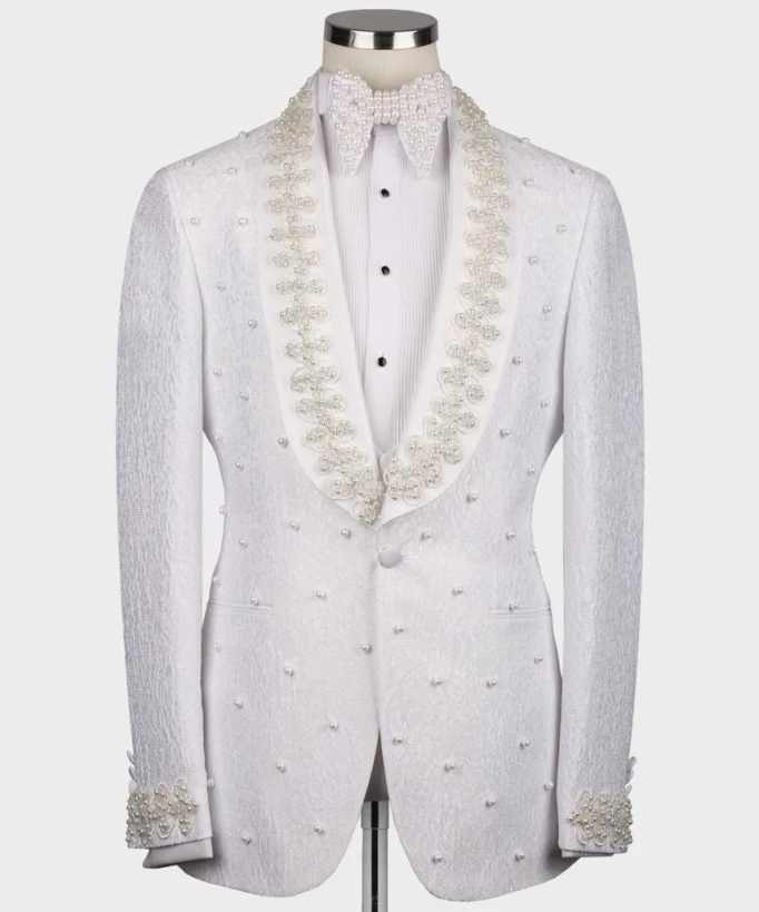 White Wedding Men Suits Fashio - Men Formal Wear With Coat review and price