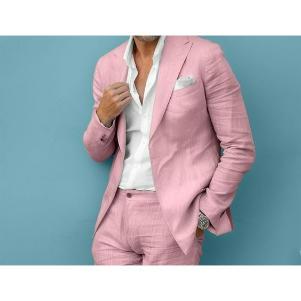 Linen Wedding Men Suits Slim F - Men Formal Wear For Summer review and price