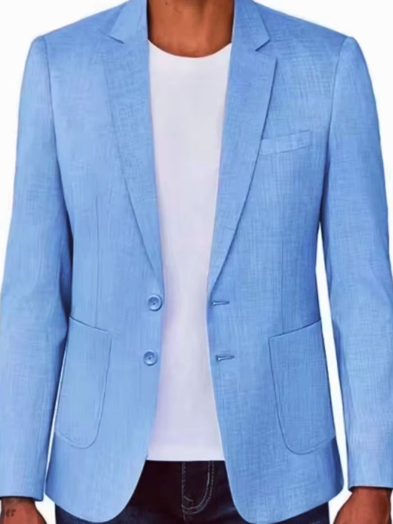Slim Fit Men's Beige/Blue Line - Men Formal Wear For Summer review and price