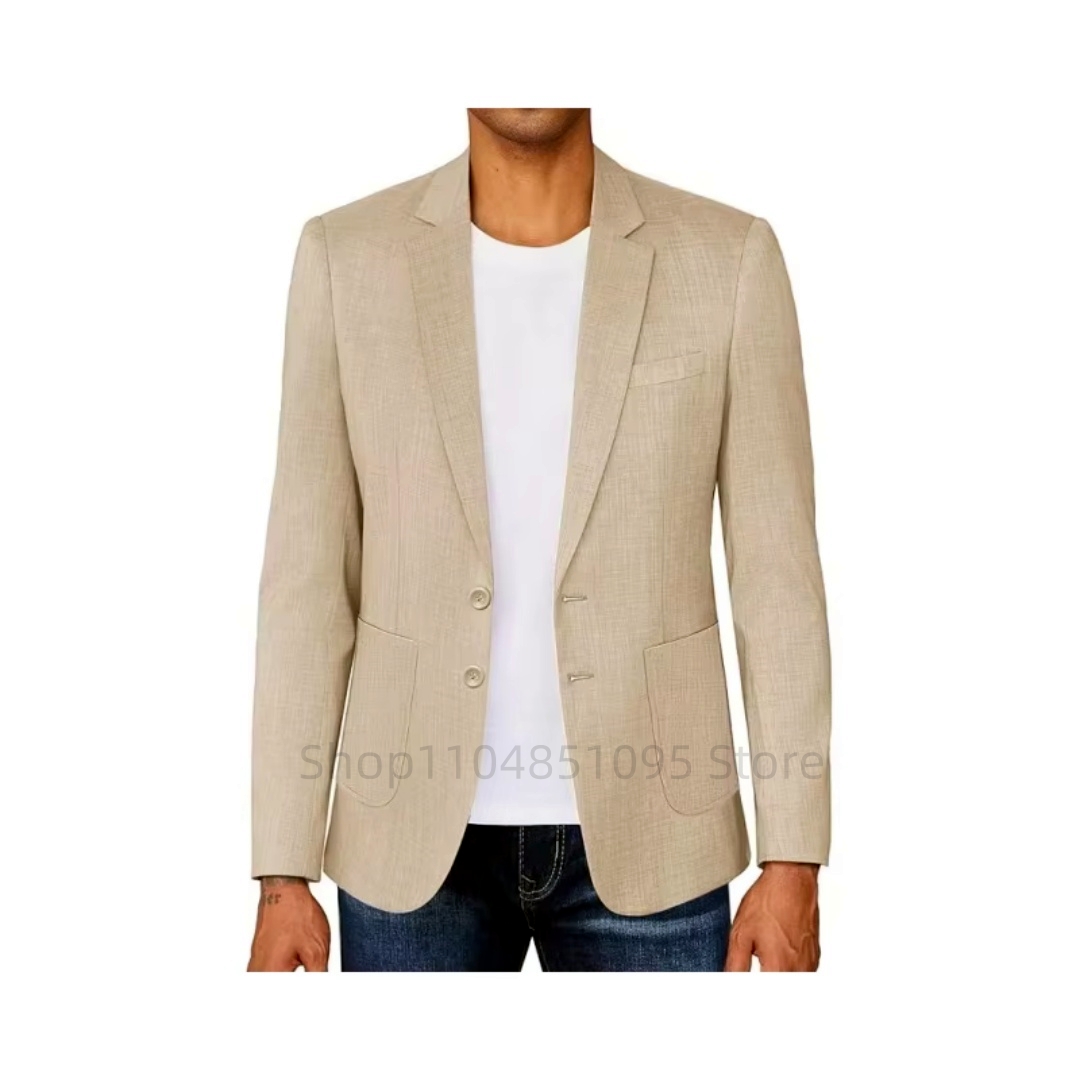 Slim Fit Men's Beige/Blue Line - Men Formal Wear For Summer review and price
