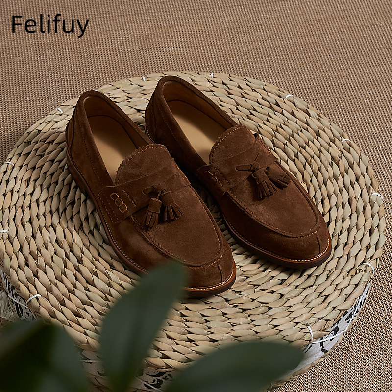 New Brown Men Flat Loafers Cow - Men Formal Party Wear Dress review and price