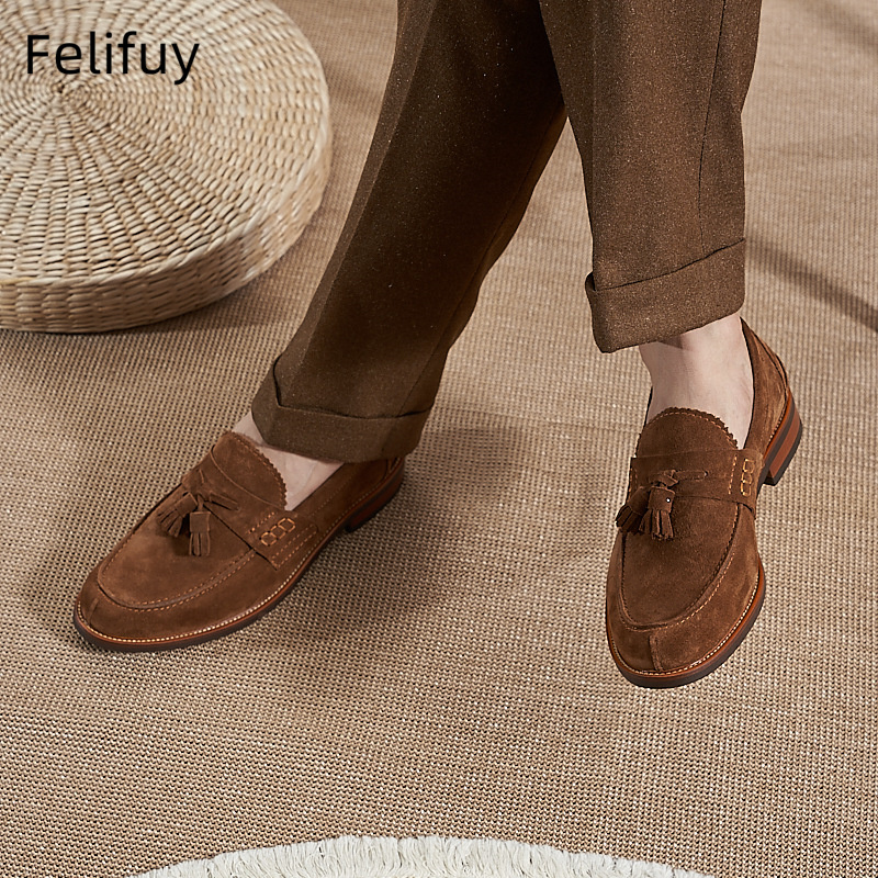 New Brown Men Flat Loafers Cow - Men Formal Party Wear Dress review and price