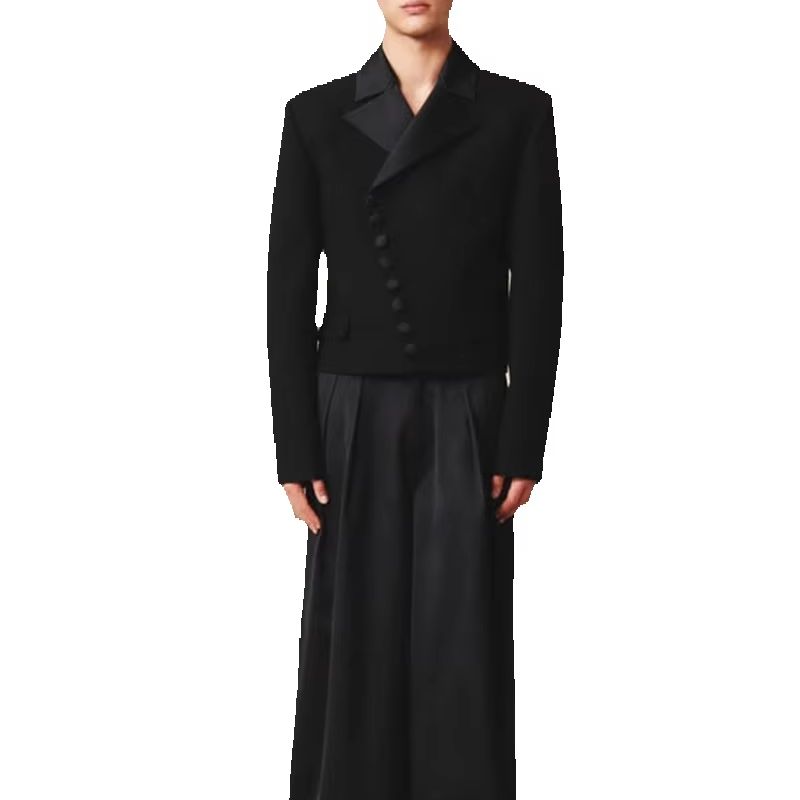 Loose Men Suits Pants Set 2 Pc - Men Formal Wear With Coat review and price