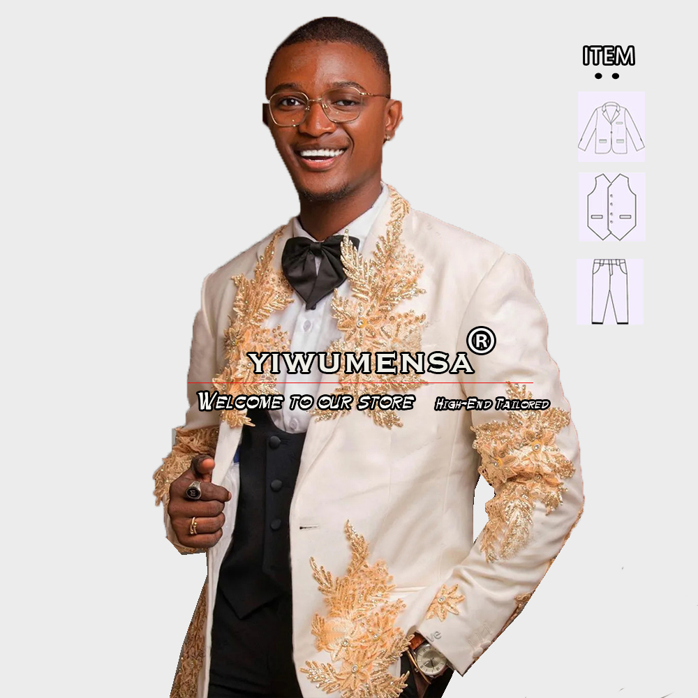 Customized 3 Pieces Suits Men  - Men Formal Party Wear Dress review and price